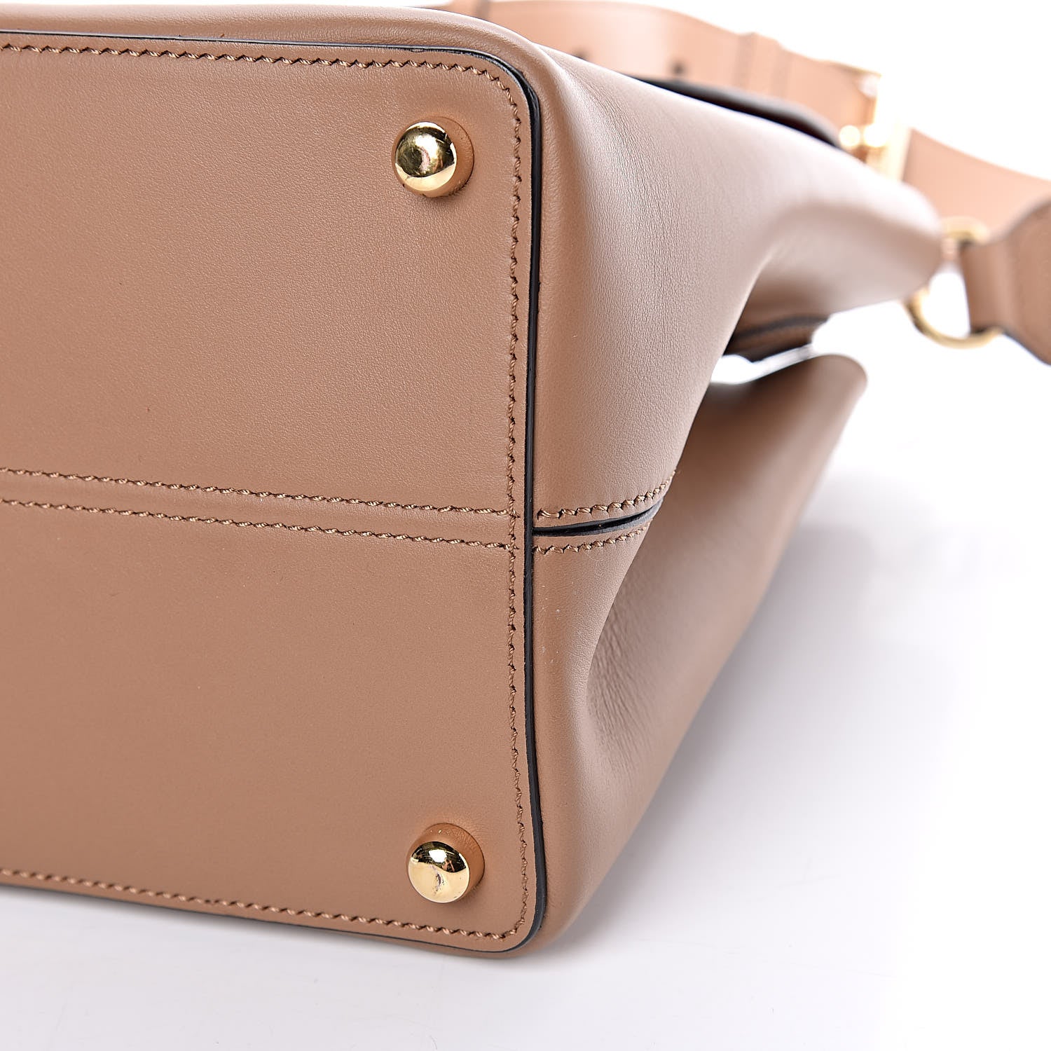 Burberry Smooth Bonded Calfskin Medium Saddle Tote Camel 6 of 9