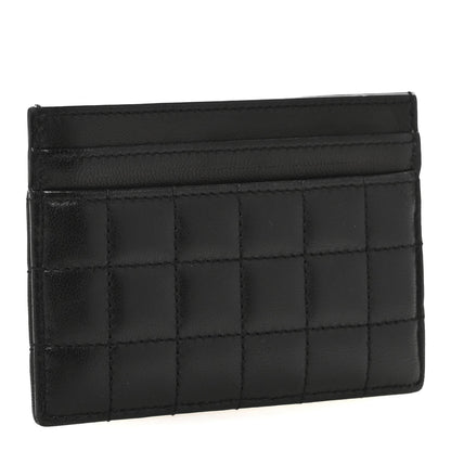 Saint Laurent Lambskin Carre Quilted Cassandre Credit Card Case Black 3 of 7