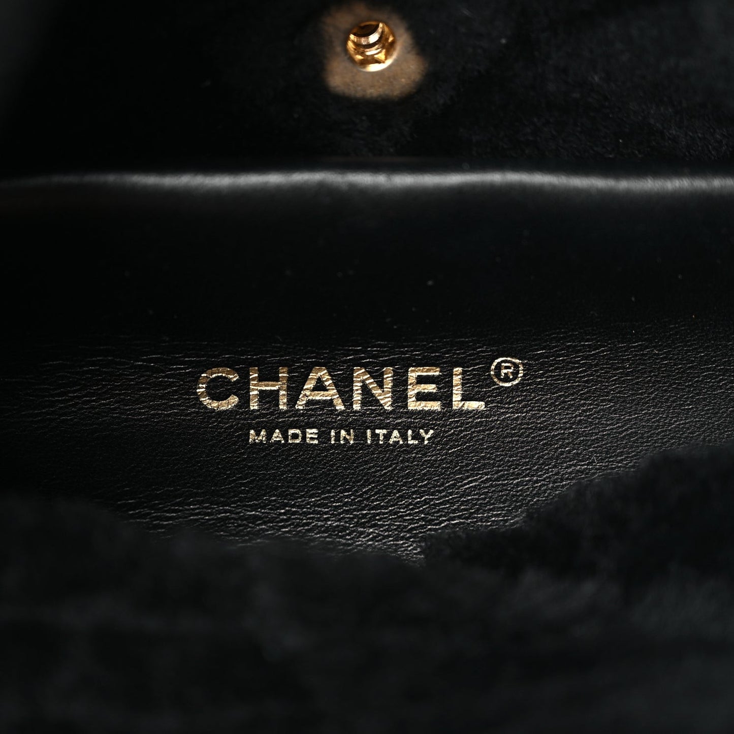 Lambskin Shearling Quilted CC Backpack Black