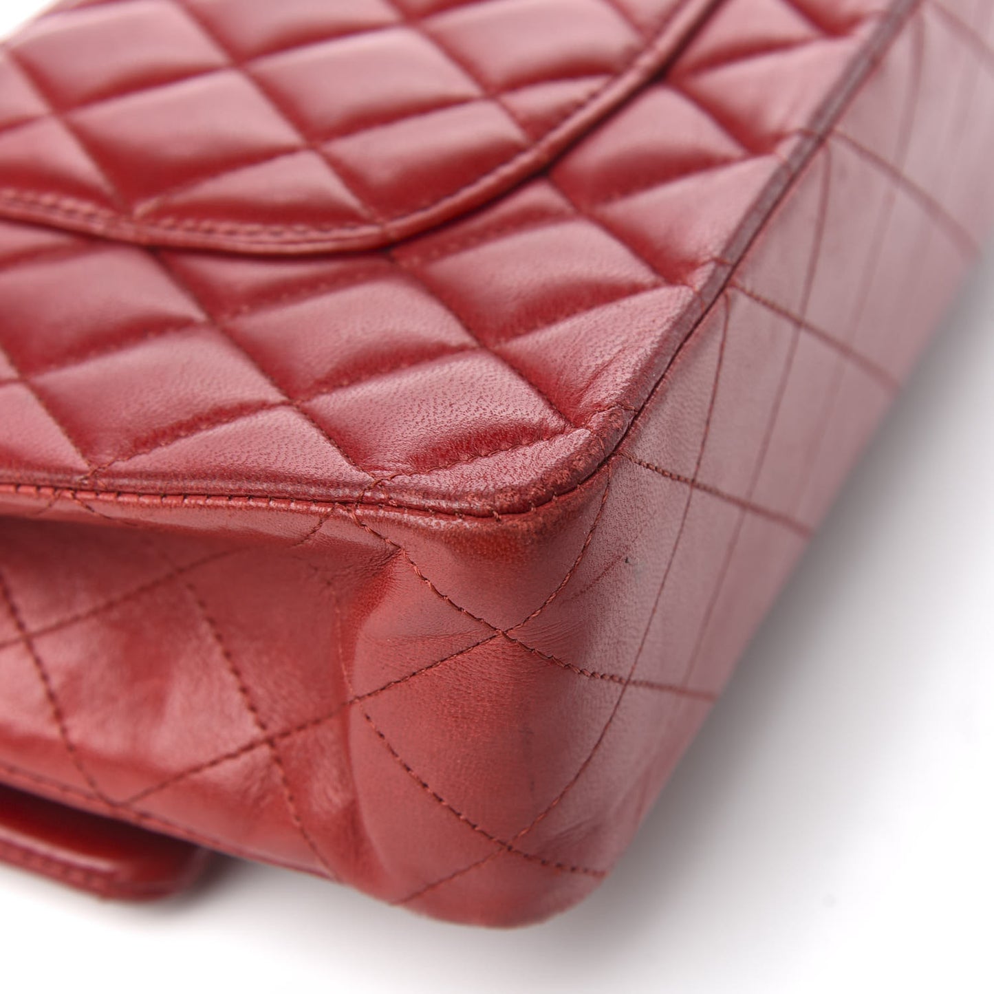 Lambskin Quilted Medium Double Flap with Charms Red