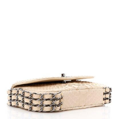 Chanel Snakeskin 3 Chain Flap Beige Clair 4 of 14