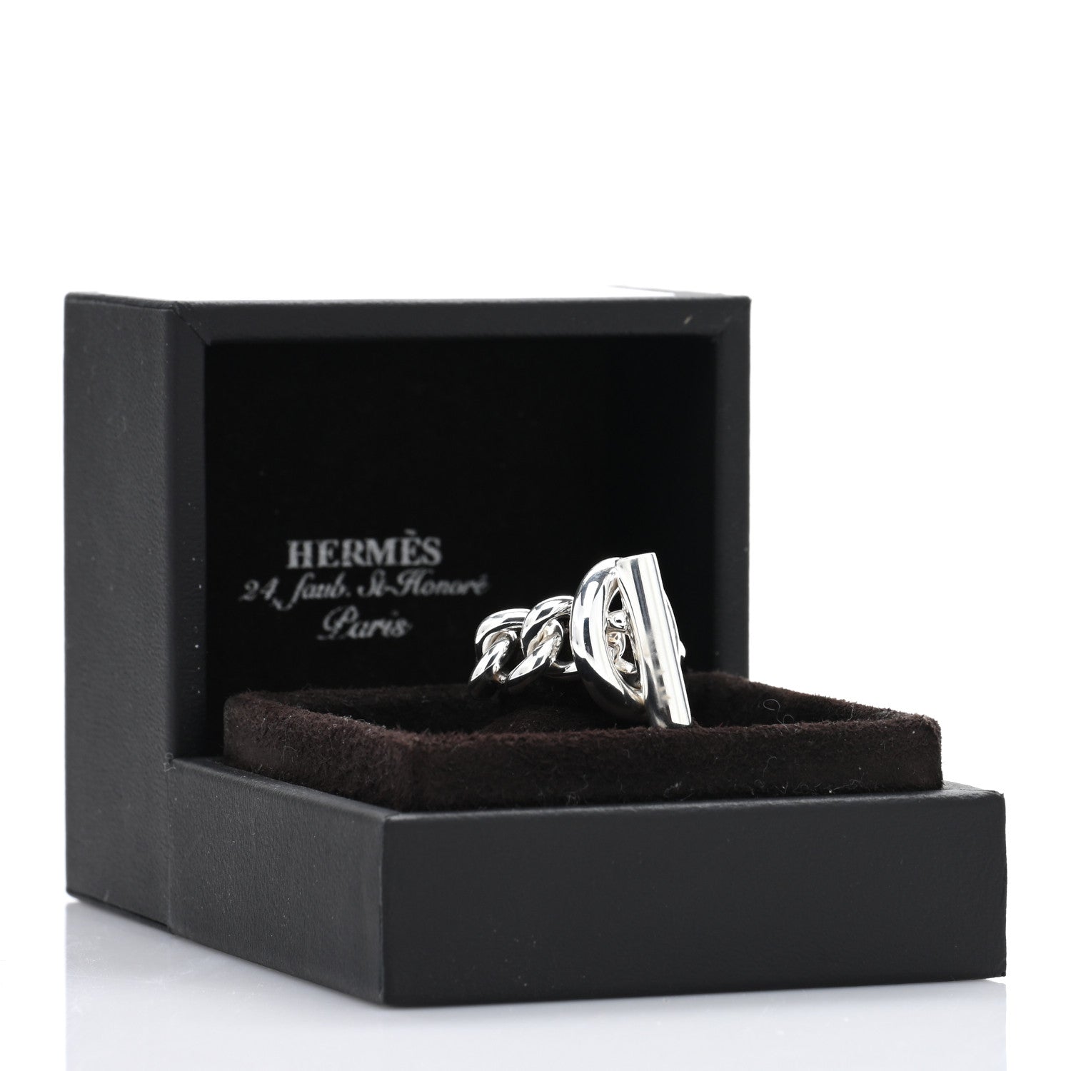 Hermes Sterling Silver GM Croisette Ring 50 5.25 5 of 5