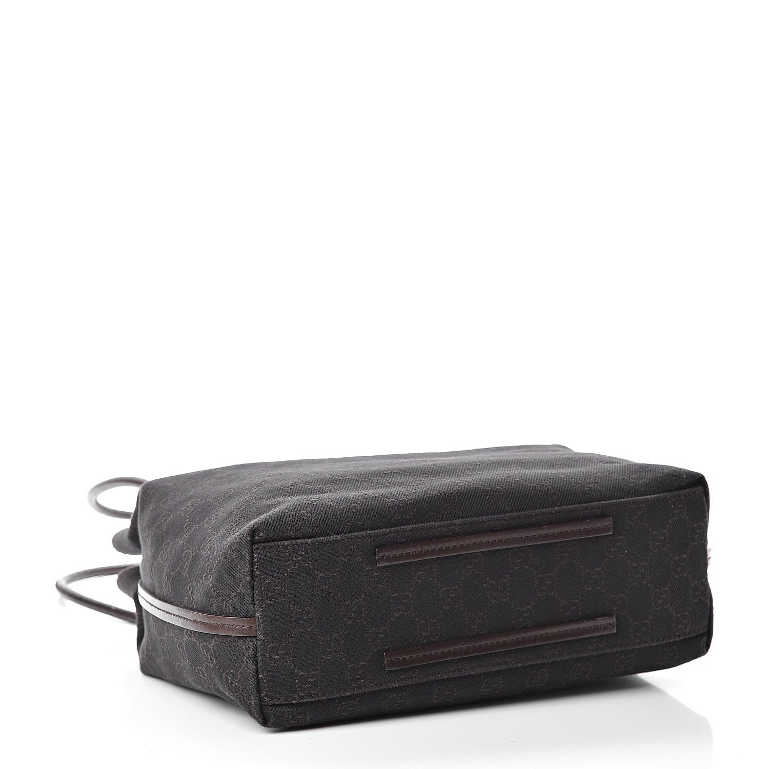 Gucci Denim Monogram Tote Dark Brown 4 of 12