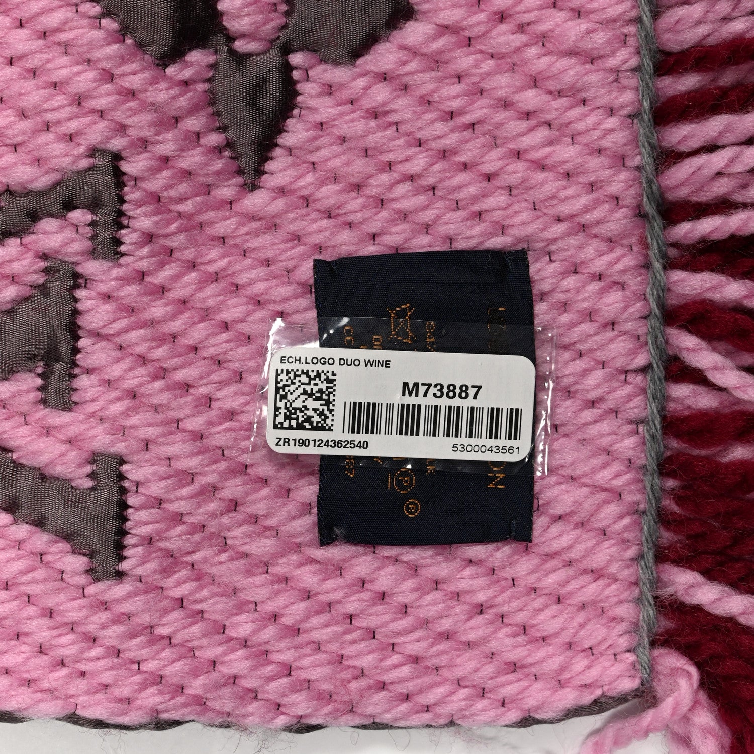 Louis Vuitton Wool Silk Logomania Duo Scarf Wine 3 of 3