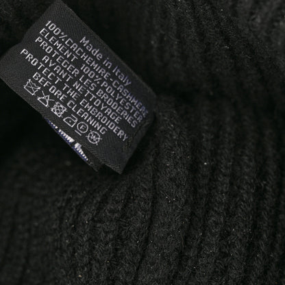 Chanel Cashmere Sequin Logo Beanie Hat Black Gold 6 of 6