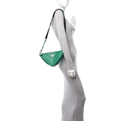 Prada Softy Calfskin Triangle Shoulder Bag Mango 2 of 10