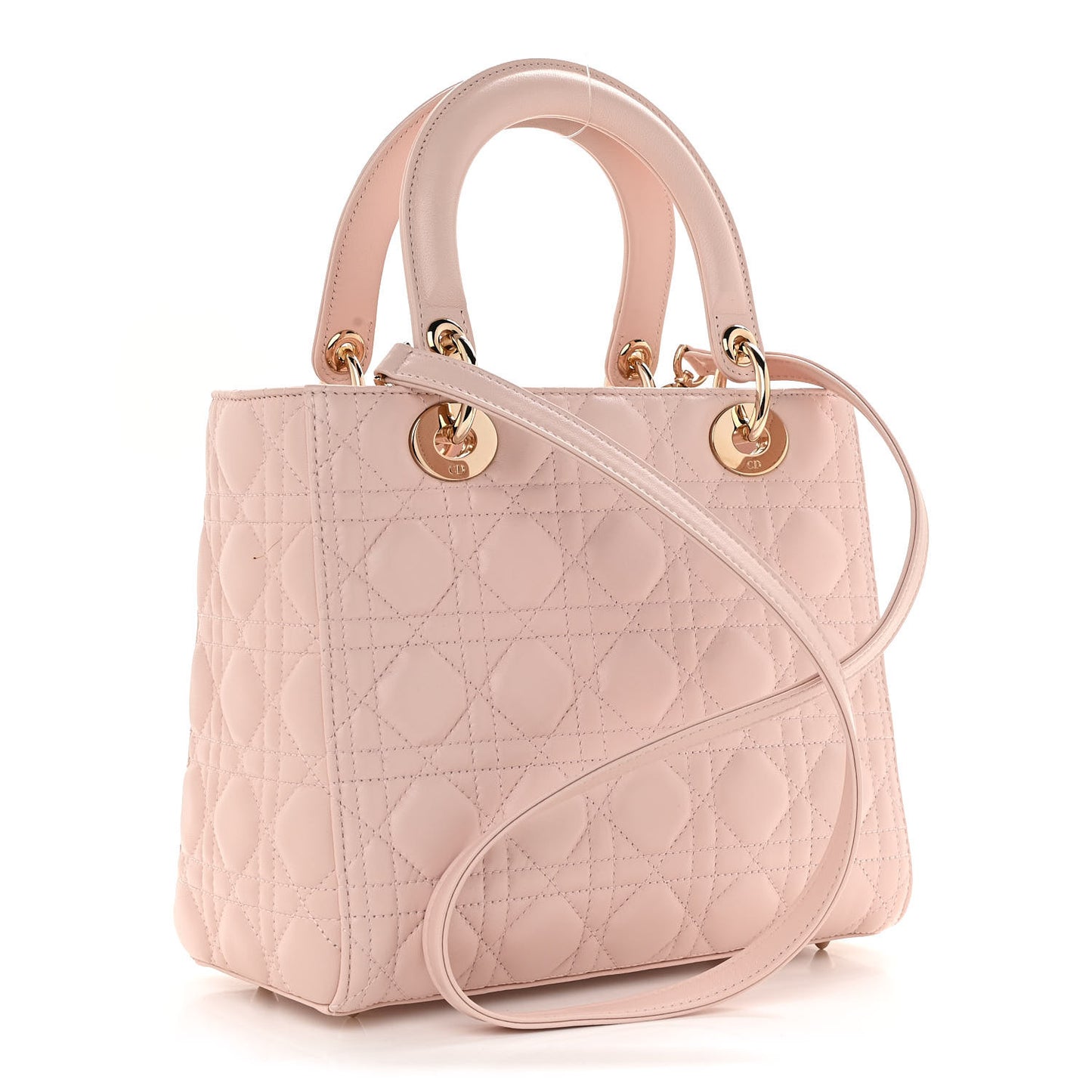 Lambskin Cannage Medium Lady Dior Light Pink