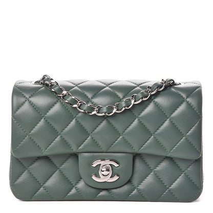 Chanel Lambskin Quilted Mini Rectangular Flap Green 1 of 12