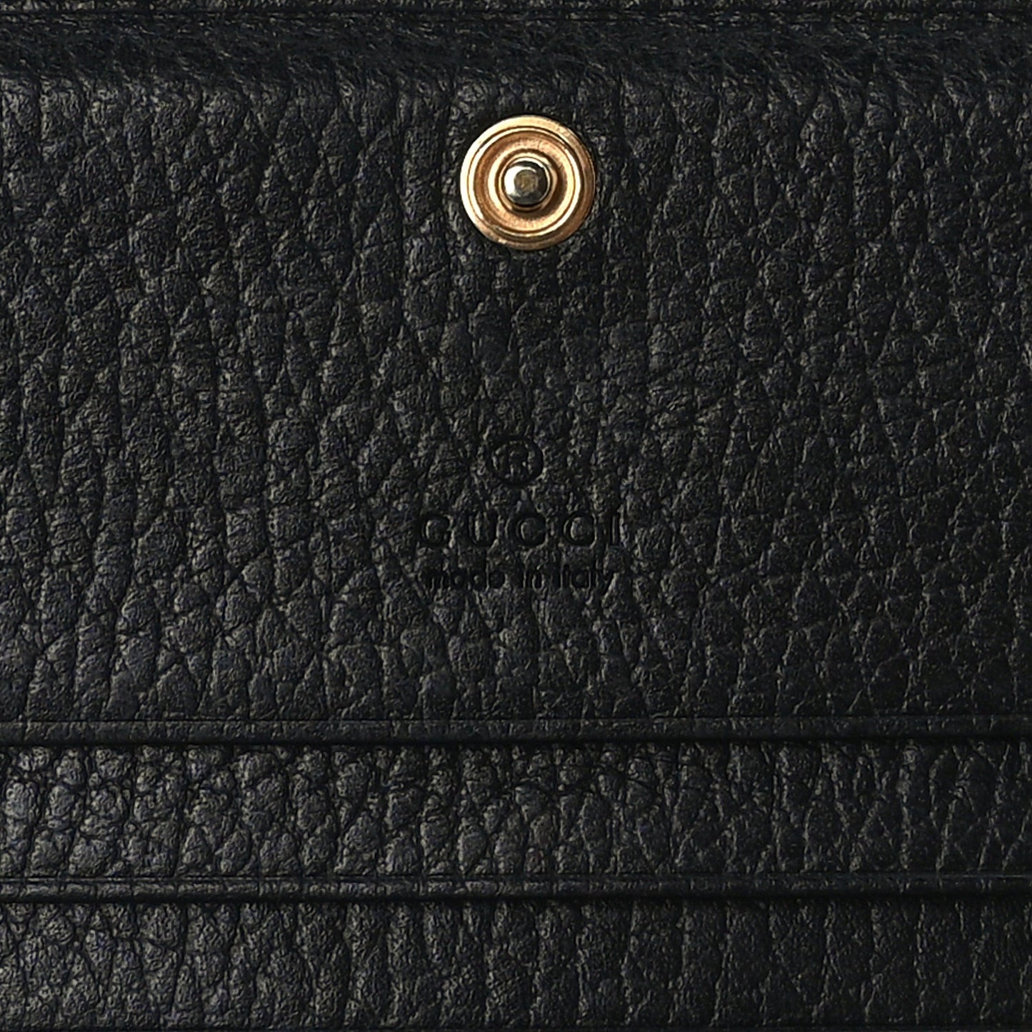 Pebbled Calfskin GG Marmont Card Case Black