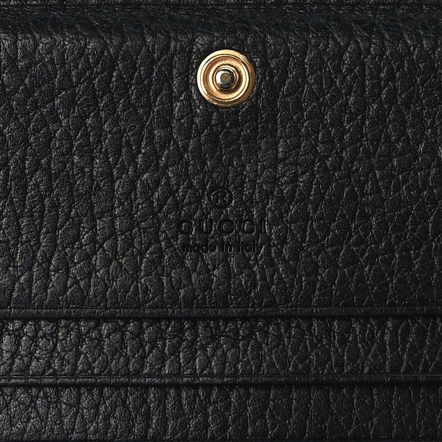 Gucci Pebbled Calfskin GG Marmont Card Case Black 6 of 7
