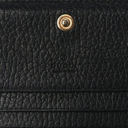 Gucci Pebbled Calfskin GG Marmont Card Case Black 6 of 7