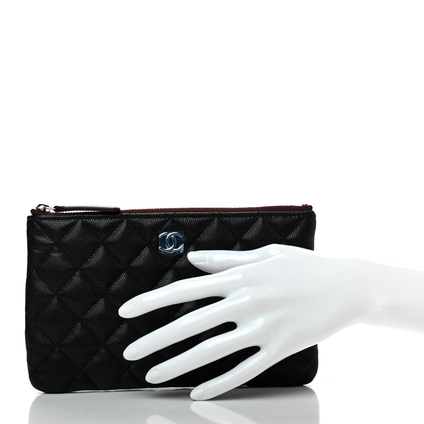 Caviar Quilted Cosmetic Case Black