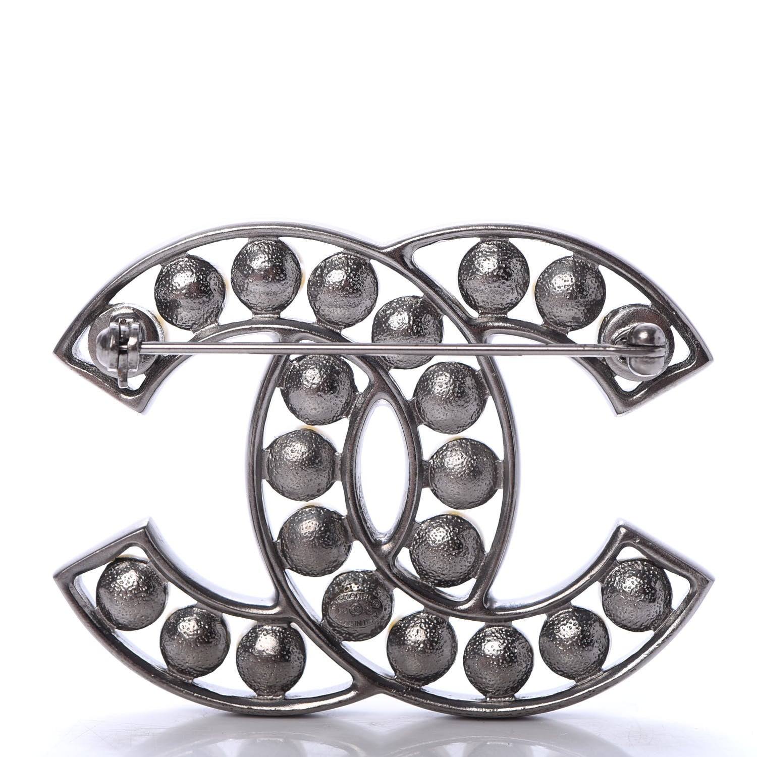 Chanel Pearl CC Brooch Silver 3 of 4