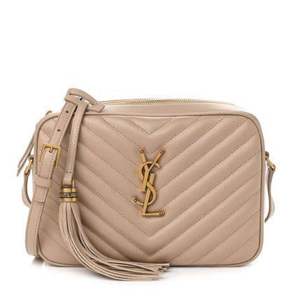 Saint Laurent Calfskin Matelasse Monogram Lou Camera Bag Dark Beige 1 of 12