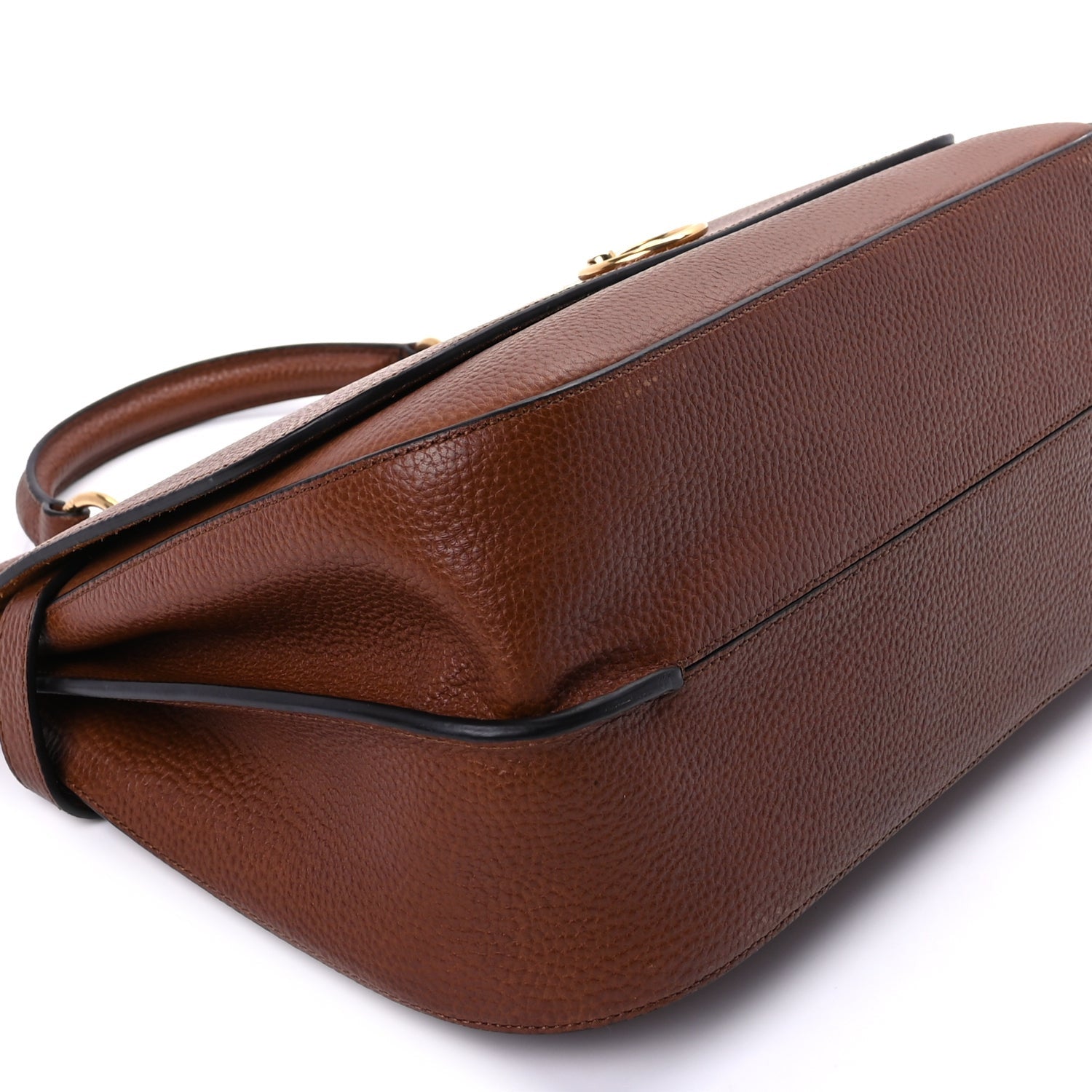 Mulberry Small Classic Grain Calfskin Amberley Satchel  Oak 7 of 8