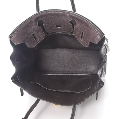 Hermes Taurillon Clemence Birkin 30 Chocolate 7 of 48
