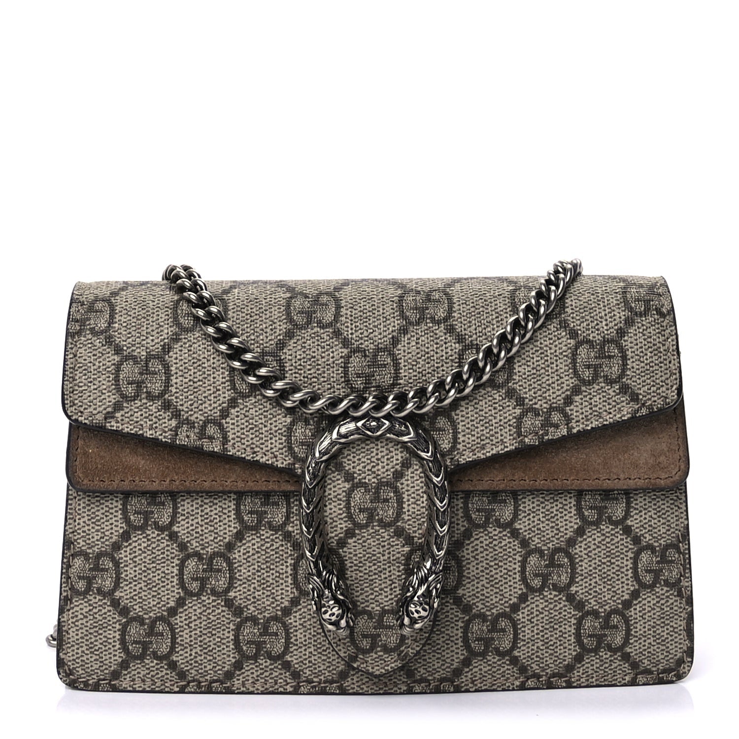 Gucci GG Supreme Monogram Super Mini Dionysus Shoulder Bag  Taupe 1 of 8