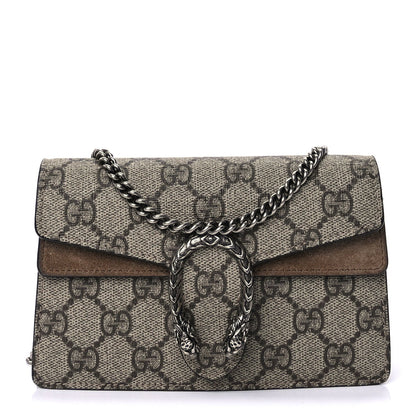 Gucci GG Supreme Monogram Super Mini Dionysus Shoulder Bag  Taupe 1 of 8