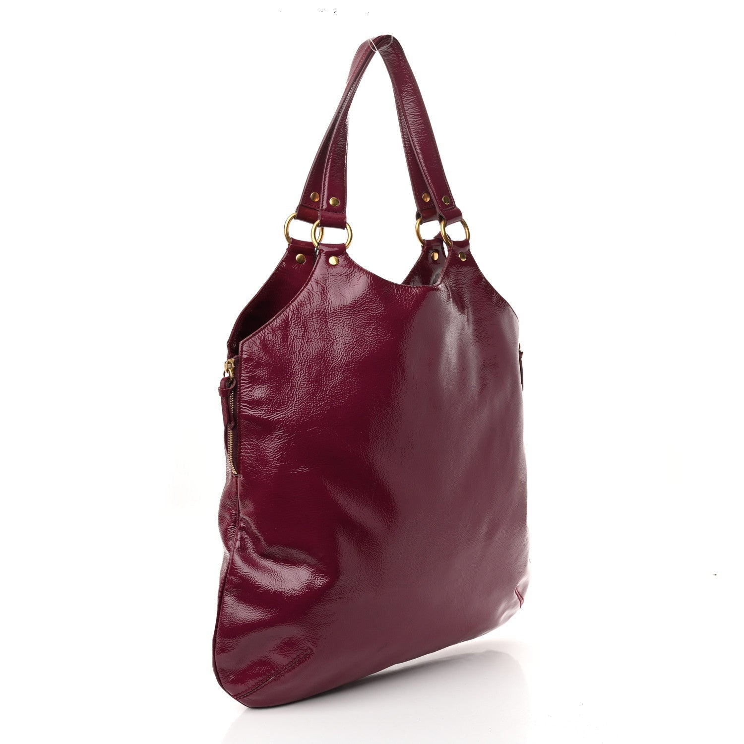 Saint Laurent Patent Tribute Tote Red 3 of 7