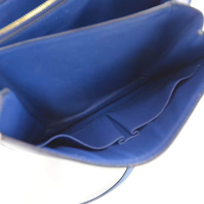 Celine Leather Medium Classic Box Flap Bag Blue 9 of 9