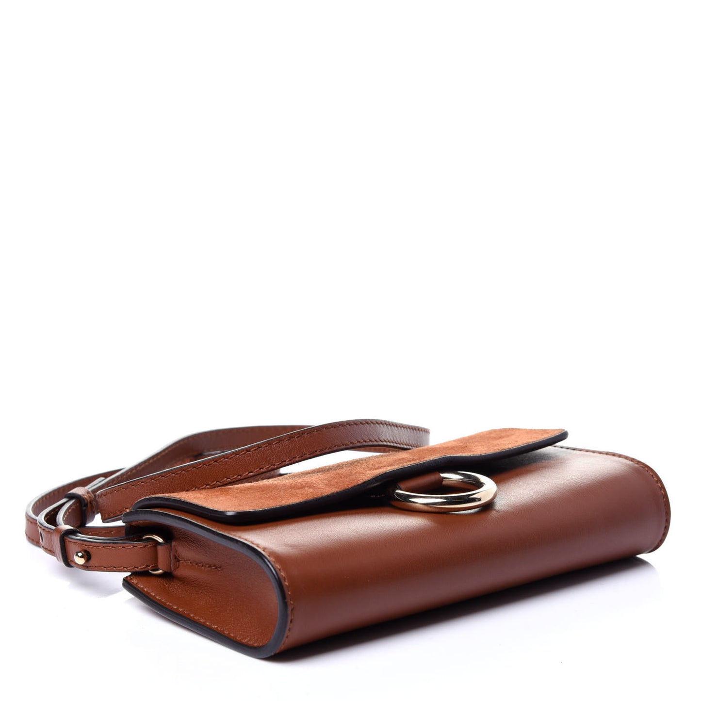 Suede Calfskin Mini Faye Shoulder Bag Tobacco