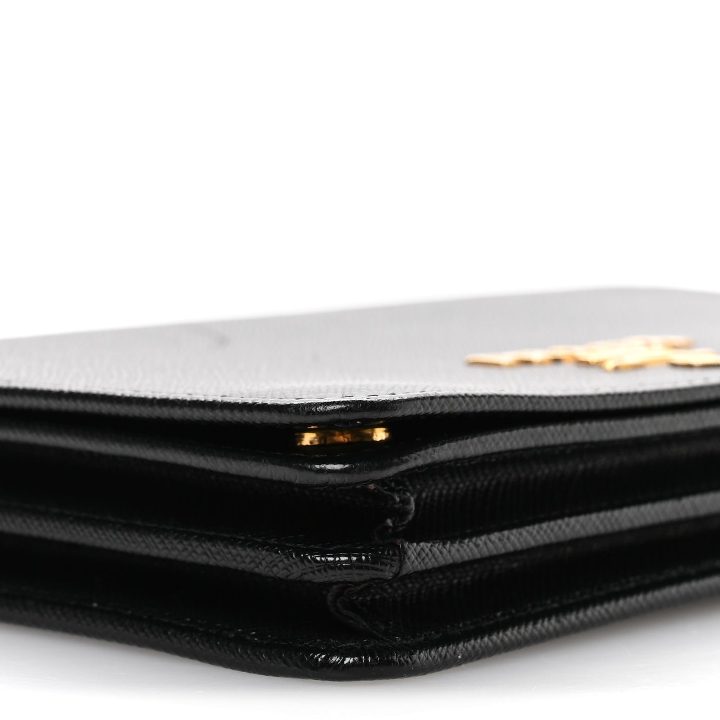 Saffiano Lux Chain Wallet Nero Black