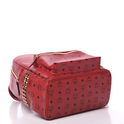 MCM Visetos Medium Side Studs Stark Backpack Ruby Red 3 of 9