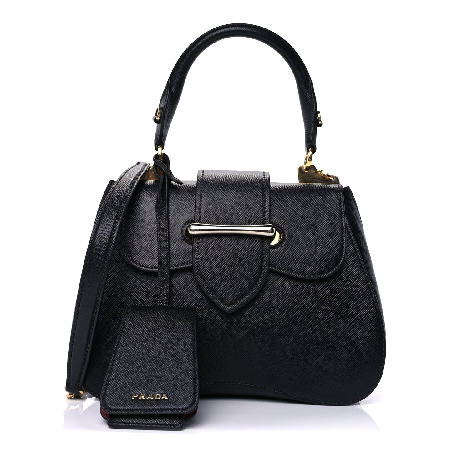 Saffiano Lux Sidonie Top Handle Bag Black