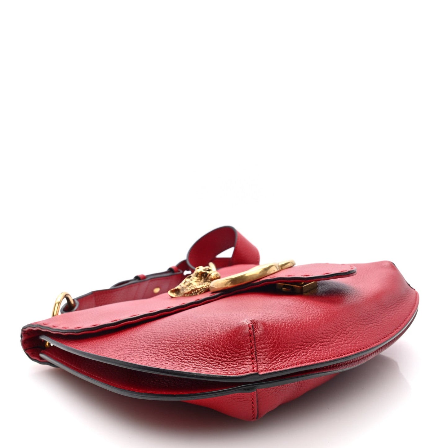 Cellarius Calfskin Feline GG Marmont Flap Shoulder Bag Vulcanic Red