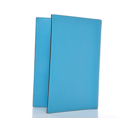 Hermes Lambskin Globe Trotter Agenda Cover Turquoise 3 of 8