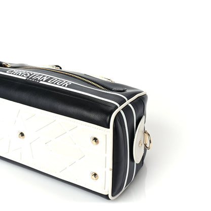 Christian Dior Calfskin Small Dior Vibe Zip Bowling Bag Black White 8 of 8