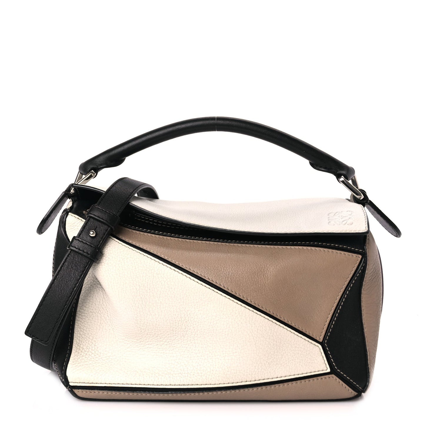 Calfskin Small Puzzle Bag Taupe Black