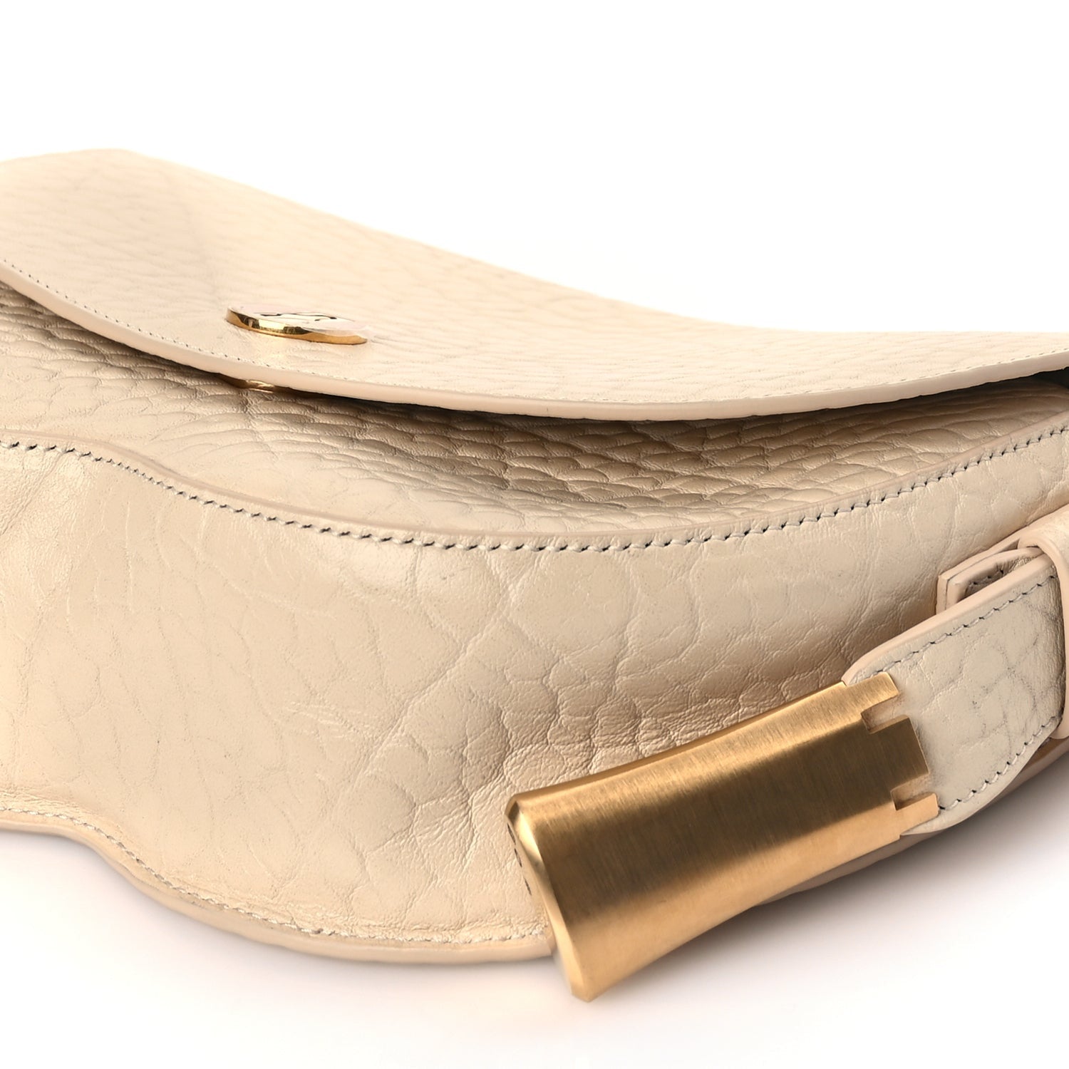 Burberry Grain Calfskin Chess Satchel Bag Beige 8 of 8