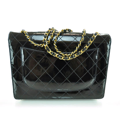 Chanel Patent Diamond Stitched Jumbo Flap Black 3 of 11
