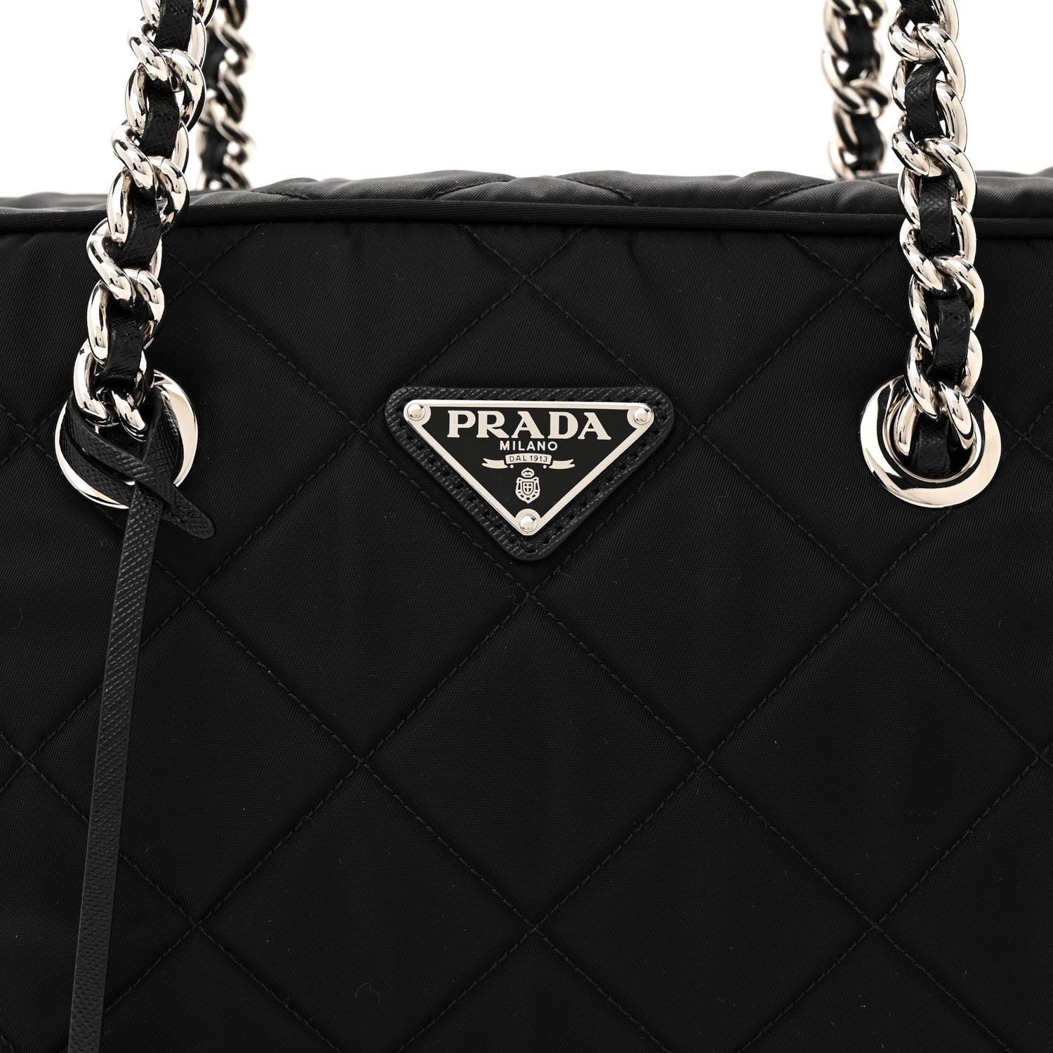 Prada Nylon Tessuto Impuntu Quilted Shoulder Bag Black 7 of 9