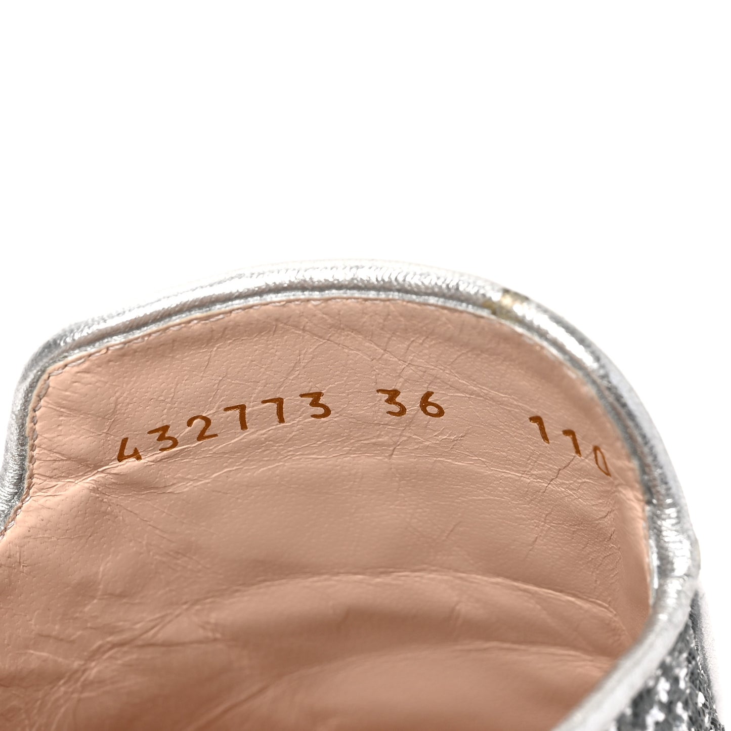 Glitter Womens Princetown Slippers 36 Silver