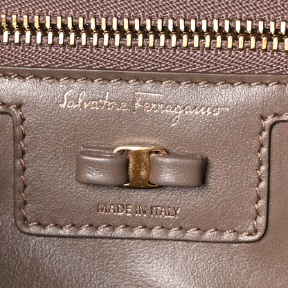 Salvatore Ferragamo Printed Calfskin Ginny Shoulder Bag Grey 6 of 9