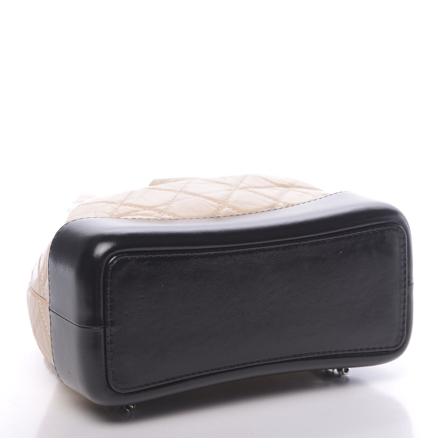 Aged Calfskin Quilted Small Gabrielle Backpack Beige Black