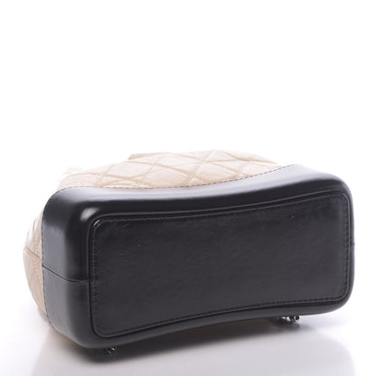 Chanel Aged Calfskin Quilted Small Gabrielle Backpack Beige Black 3 of 9