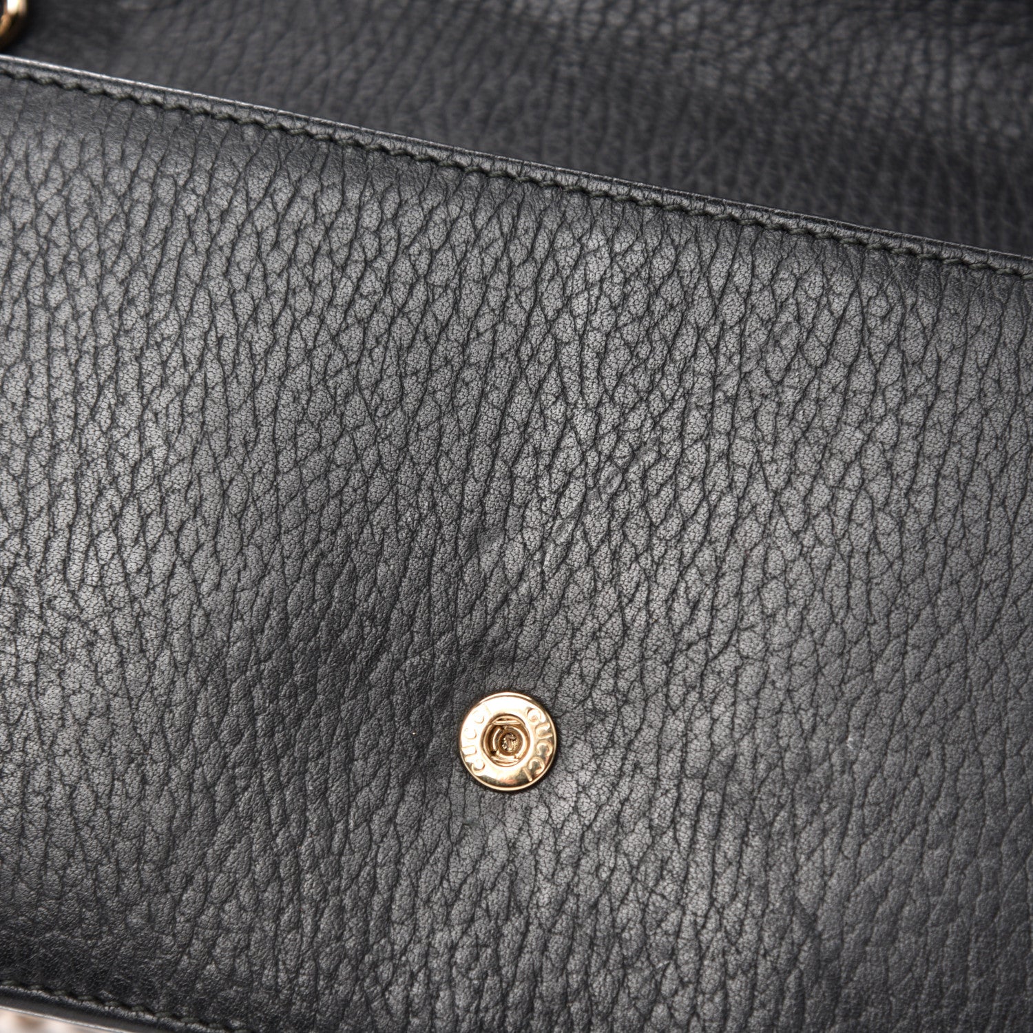 Gucci Dollar Calfskin Interlocking G Chain Wallet Black 10 of 13