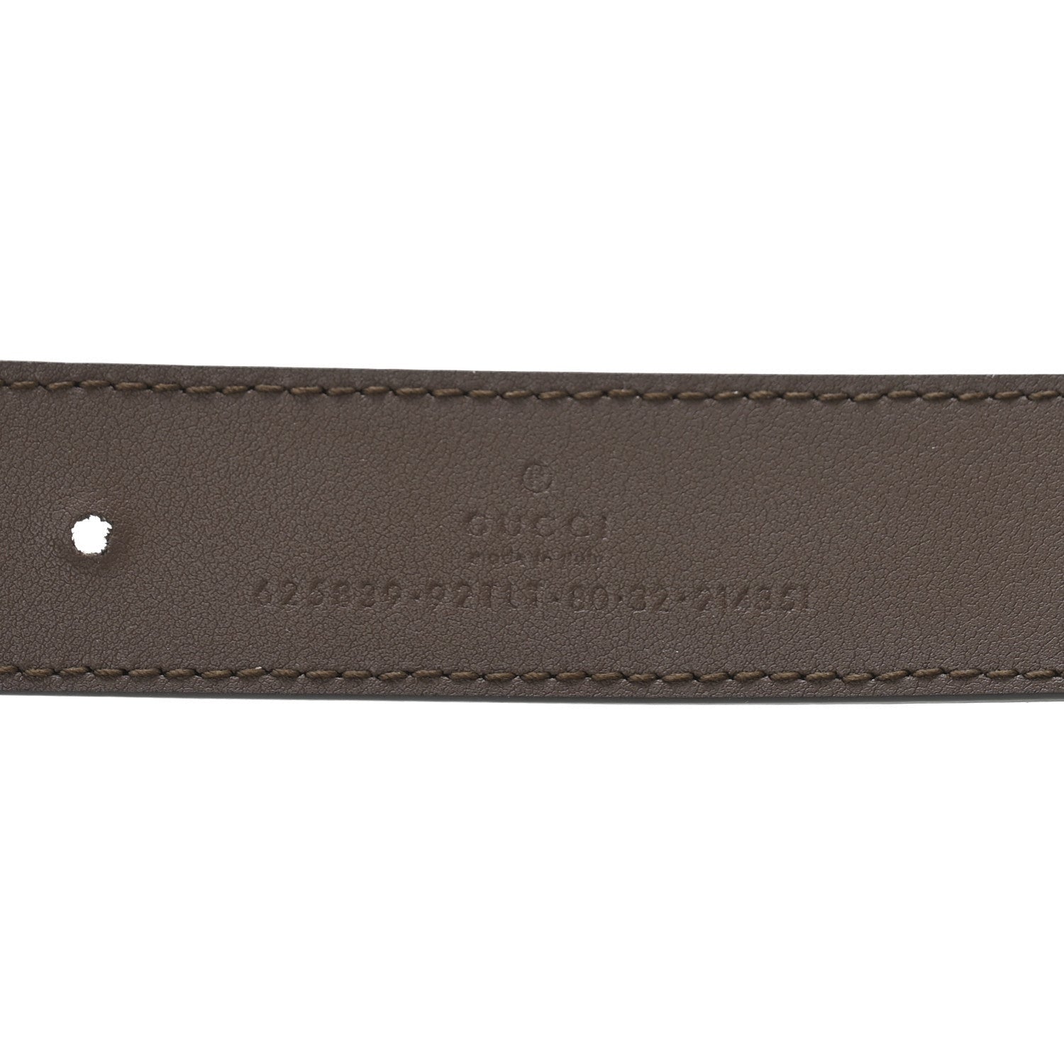 Gucci GG Supreme Monogram Matte Plutone Calfskin Double G 30mm Belt 80 32 Beige Ebony New Acero 5 of 7