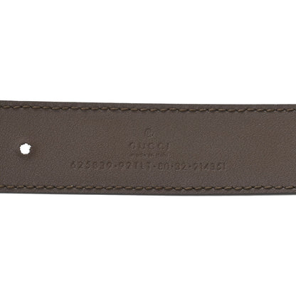 Gucci GG Supreme Monogram Matte Plutone Calfskin Double G 30mm Belt 80 32 Beige Ebony New Acero 5 of 7