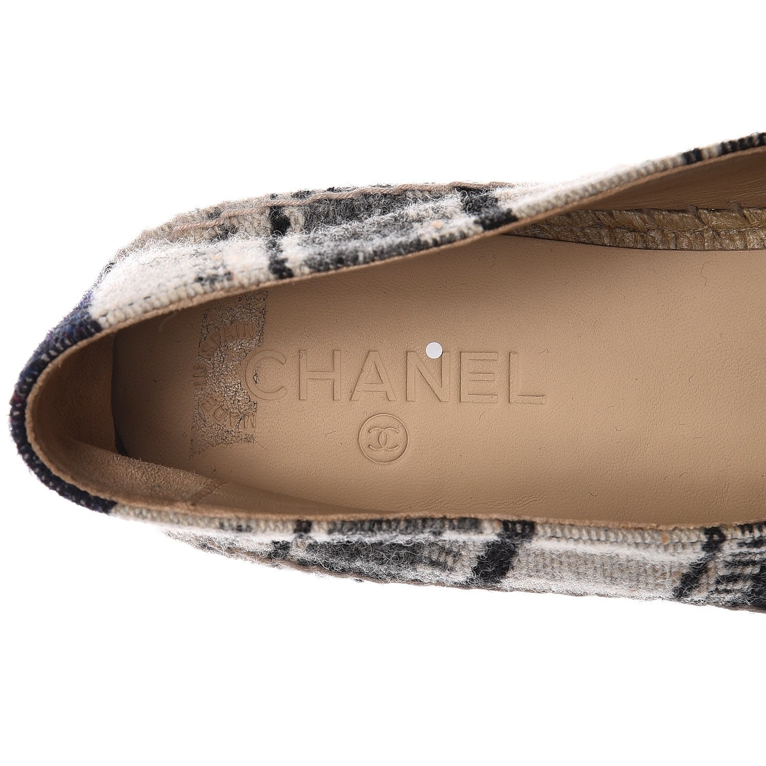 Chanel Toile Striped Espadrilles 45 Beige 6 of 11