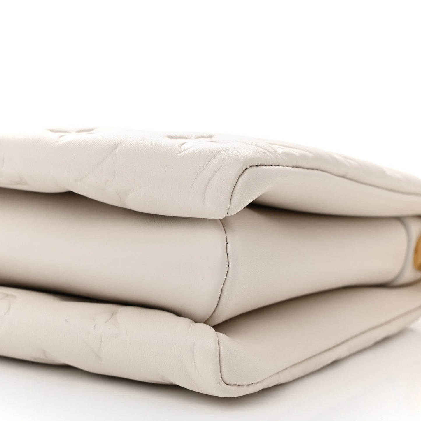 Lambskin Embossed Monogram Coussin PM Beige Cream