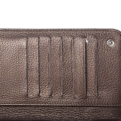 Chanel Metallic Calfskin Large Timeless Zip Around Wallet Brown 14 of 16