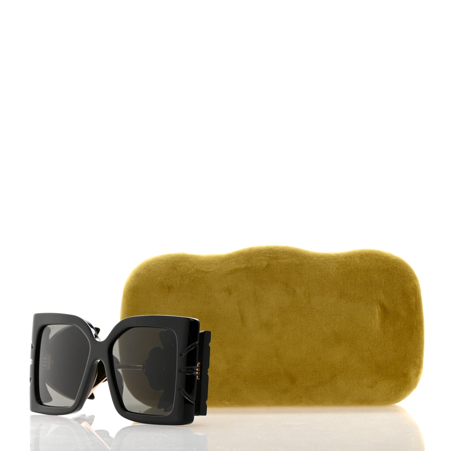 Acetate Square Frame Wing Sunglasses GG0535S Black