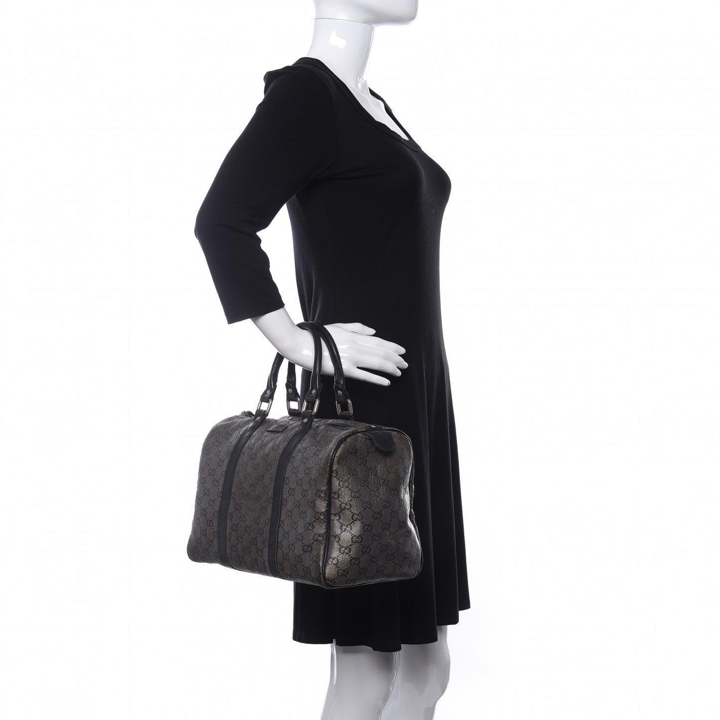 Metallic Monogram Canvas Medium Joy Boston Black