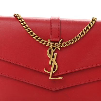 Saint Laurent Smooth Calfskin Monogram Sulpice Chain Wallet Red 7 of 10