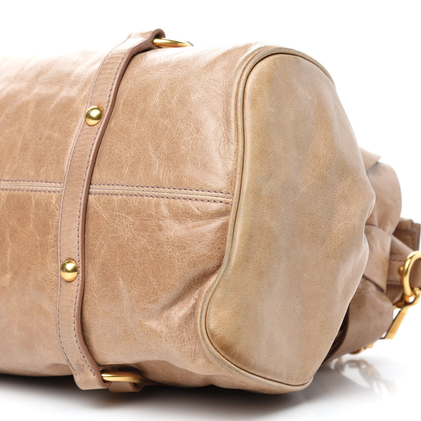 Vitello Lux Medium Bow Bag Cammeo