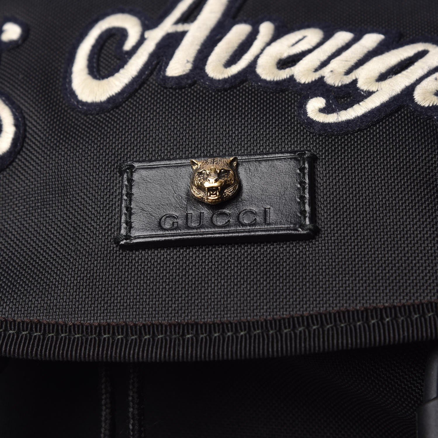 Gucci Techno Canvas Web L'Aveugle Par Amour Embroidered Double Buckle Backpack Black 10 of 10